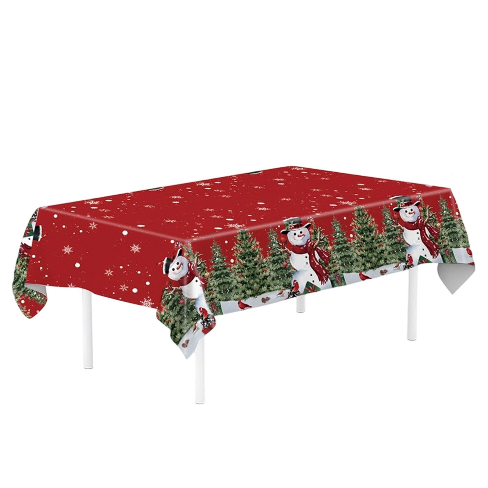 

Скатерть для вечеринки на рождественскую тематику, одноразовая полиэтиленовая скатерть, оформление места проведения вечеринки One Size
