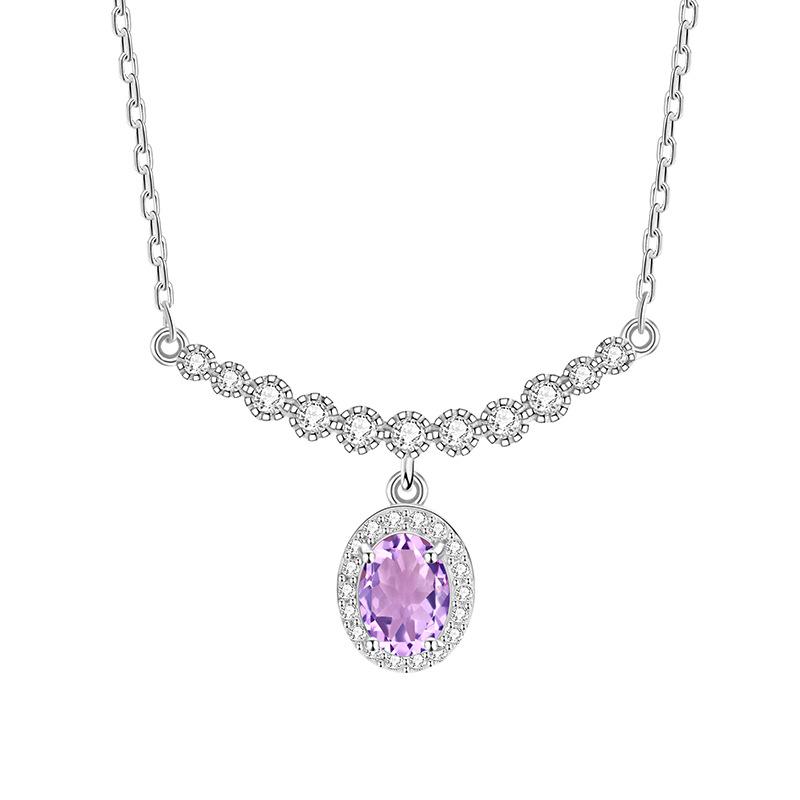 

New Arrival S925 Sterling Silver Necklace Natural Crystal Pendant Niche High-end Non-fading Clavicle Chain 925 silver