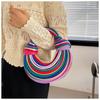 Yi Jinyuan Western-style Weaving French Circle Noodle Bag Hand-knitted Pleated Texture Niche Hand-carried Women's All-match Bag.