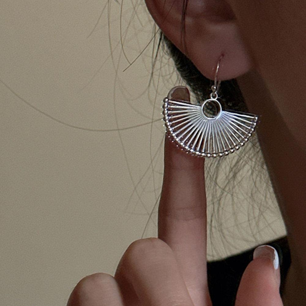 925 Sterling Silver Earrings For Women Trendy Simple Fan Shape Earring Jewelry Prevent Allergy Party Christmas Accessories