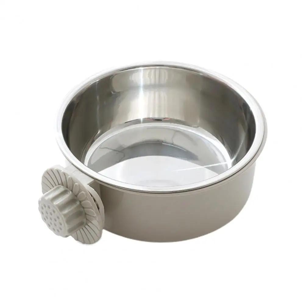 

Non-Slip Cat Bowl Water Food Feed Corrugated Anti-Spill Hanging Bowl Set Detachable Space-Saving Siphon Principle Pet Accessory S серый