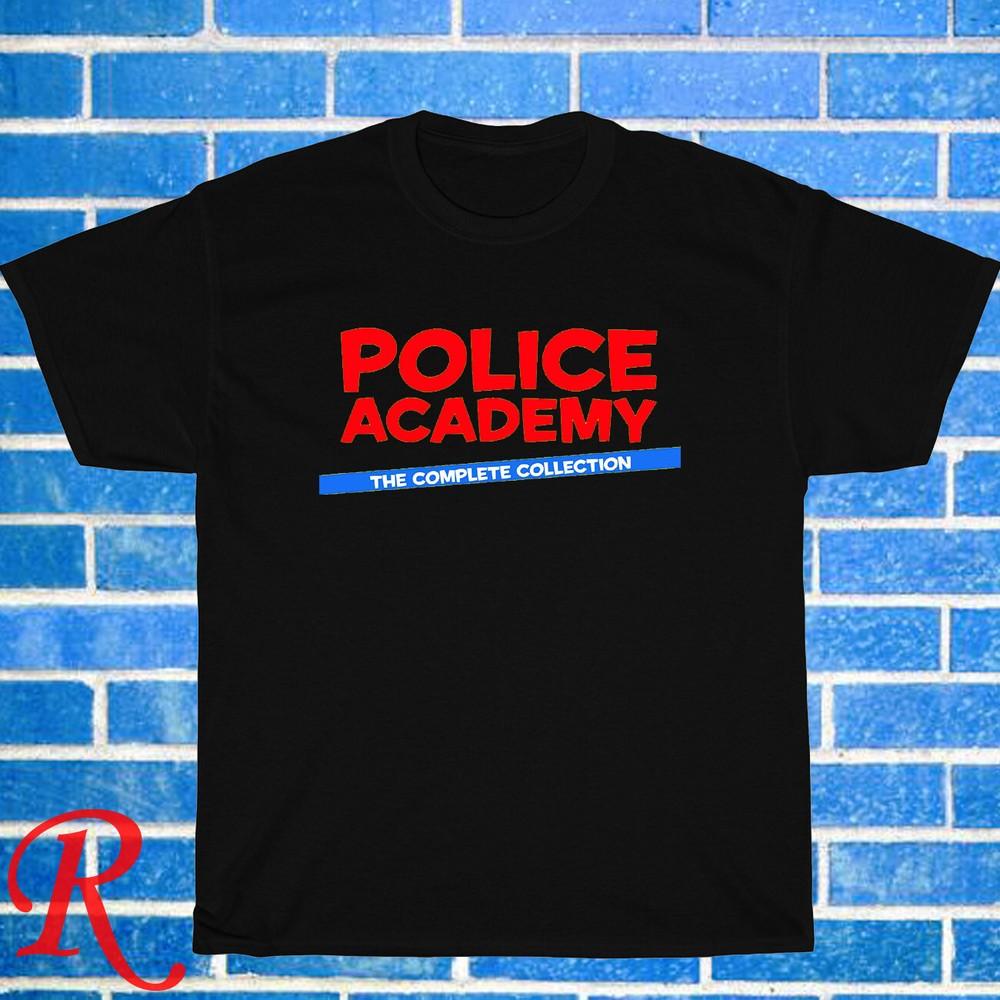 

New! Police Academy Classic Movie Logo Black Grey Size S-3XL Unisex T-Shirt M