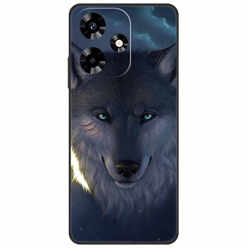 For Infinix Hot 30i NFC Case X669D Silicone Wolf Lion TPU Soft Fundas For Infinix Hot 30i X669C Hot30i 2023 Protector Black Capa