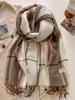 Plaid Long Scarf Winter Warm Imitation Cashmere Women Pashmina Foulard Bandana Scarves Female Luxury Hijab Tassel Shawl Wraps