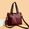 Single-shoulder Bag: Fashionable and Simple Color-blocking Tote Bag, Soft Leather Single-shoulder Commuter Bag