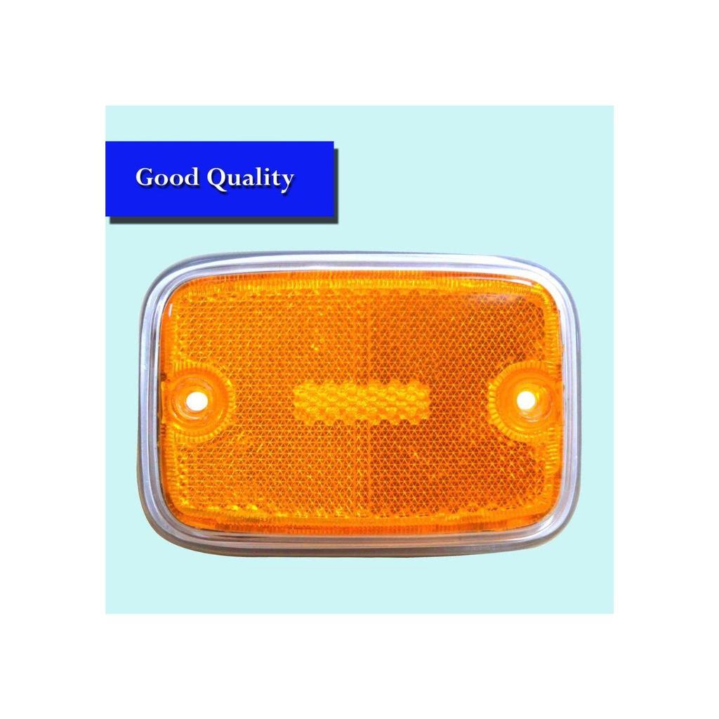4-Pack Side Marker Lenses Compatible with Volkswagen Type-2 Bus 1975-1979 models Hippie Bus Minibus Van and Classic Cars (Silver Body) Red/Amber