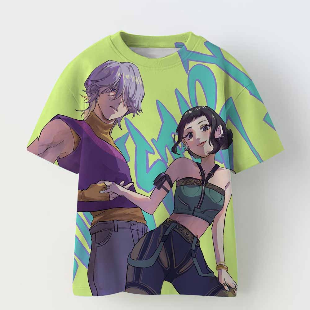 Kpop Demon Hunters Kid Adult Shirt Halloween 3D Mesh Comfortable Sports T-shirt Men's And Women's Extra Large Couple Dress