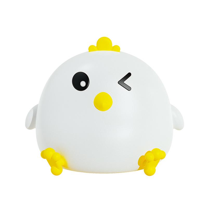 Adorable Rechargeable Silicone Puppy Night Light - Tap-Activated LED Bedside Lamp with Feeding Mode