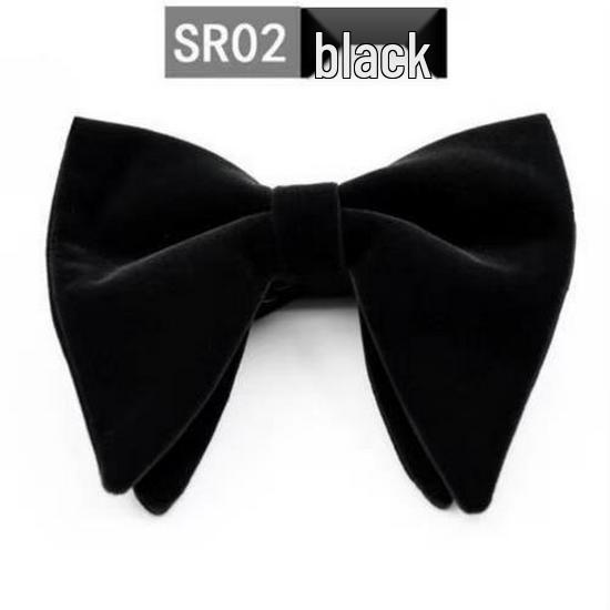 Men s Large Double Layer Velvet Bow Tie - Solid Color Fashion Statement