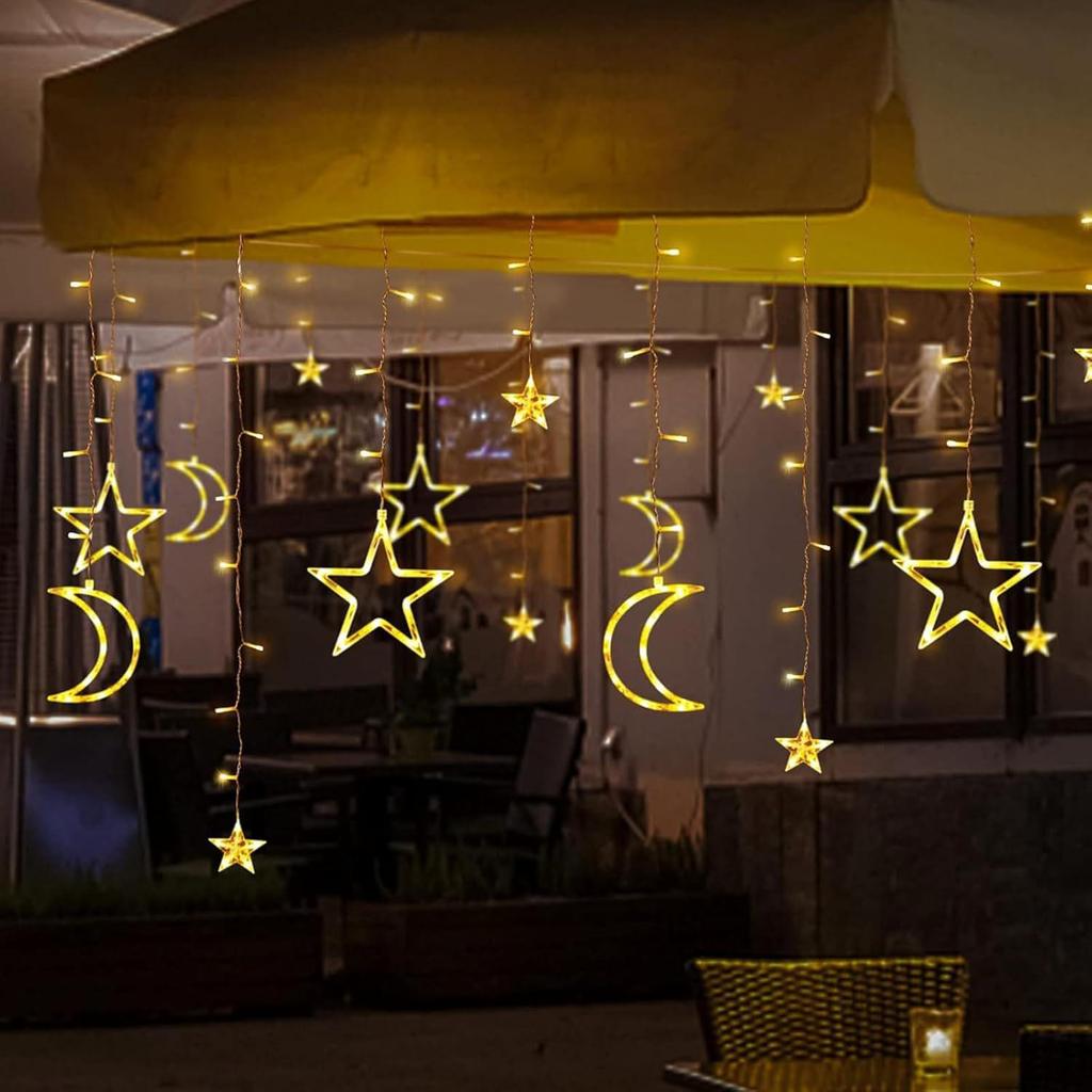 Waterproof Outdoor LED Solar String Lights - Curtain Style for Christmas & Courtyard Decorations
