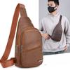 Chest Bag Men's PU Casual Simple Color Shoulder Bag Diagonal New Backpack Bag New Tide Purse Crossbody Bag