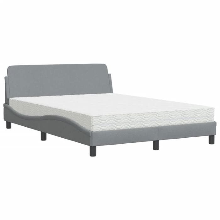 VidaXL Lit avec matelas gris clair 140x190 cm tissu 3208384