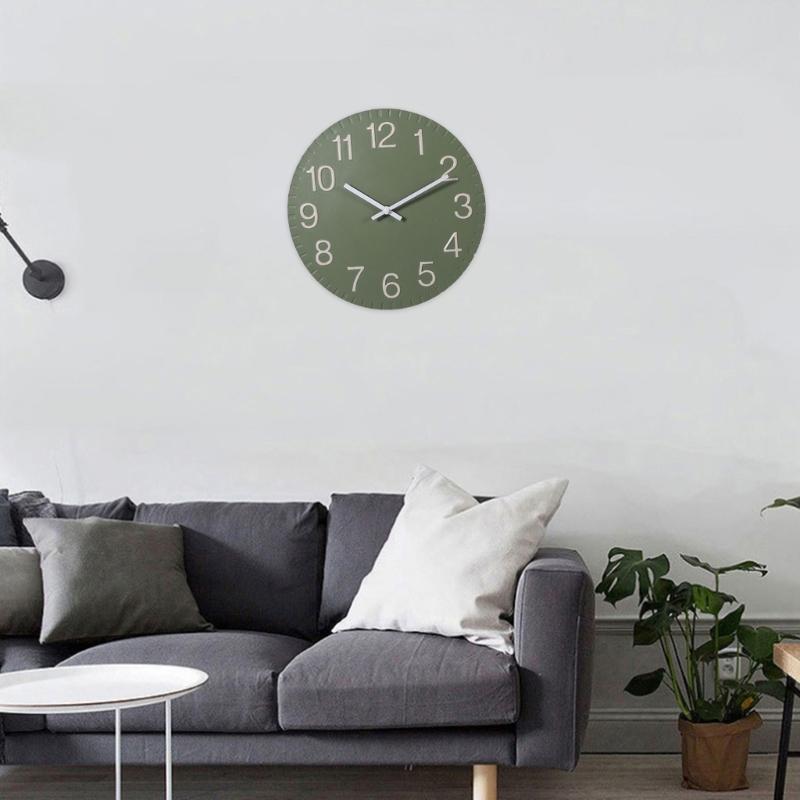 Elegant 12Inch Color Modern Simple Wall Clock for Indoor and Outdoor Space Decoration Waterproof Resin Clock