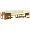 Outdoor Sofa Set 7 Pcs Natural and Cream Solid Acacia Wood
