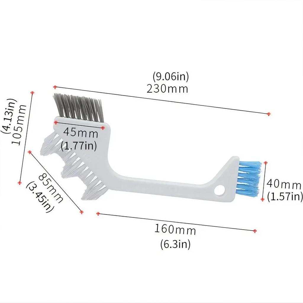 3 In 1 Heavy Duty Cleaning Brush Set for Toilet Floor Crevice Window Bath Tile Stiff Bristles