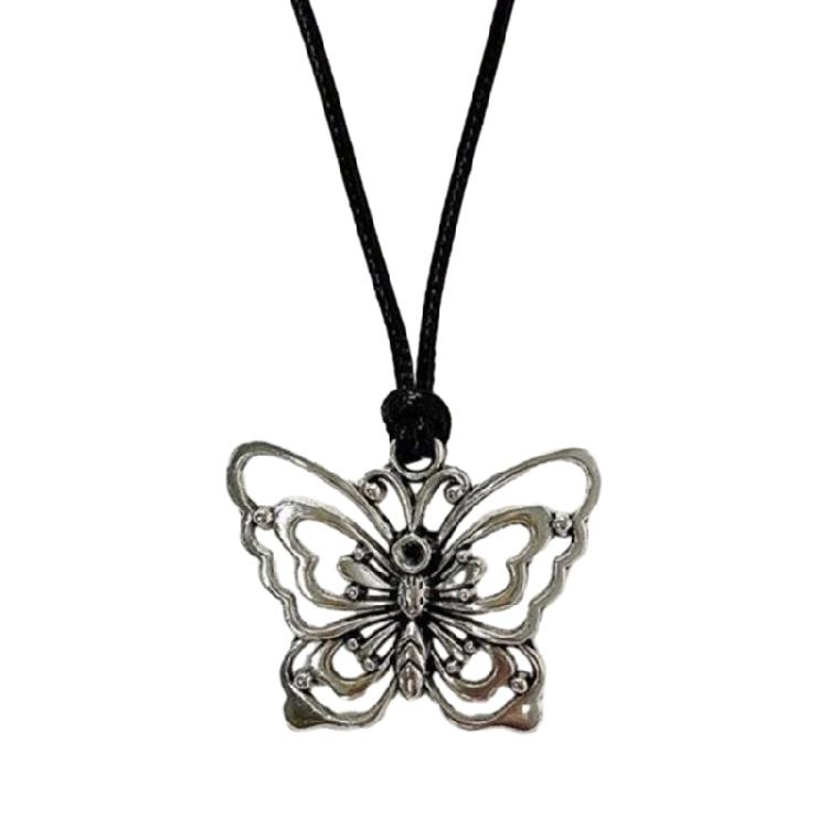 

2023 Butterfly Pendant Choker Necklace Clavicle Chain Fashion Jewelry Party Gift 1 чёрный