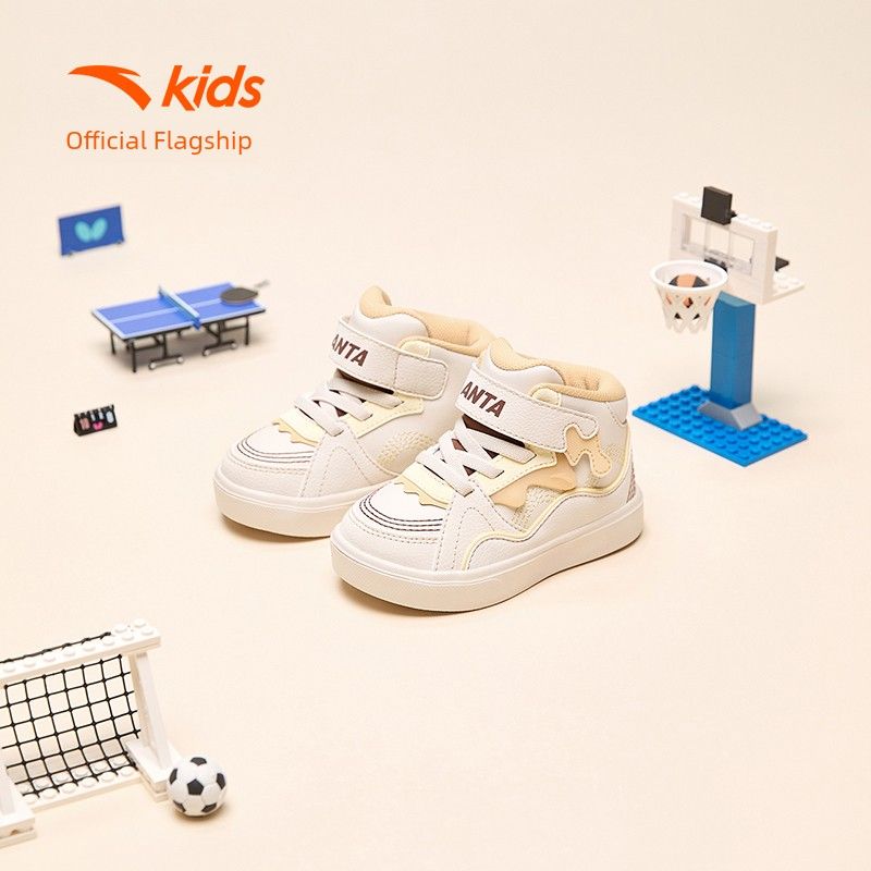

Anta Kids Baby Boy Board Shoes Fall and Winter New Arrival Coolname Sneaker Baby s Shoes White Shoes Toddler Shoes High Top Silt ash/warm sand/high set Brown -1 EUR22