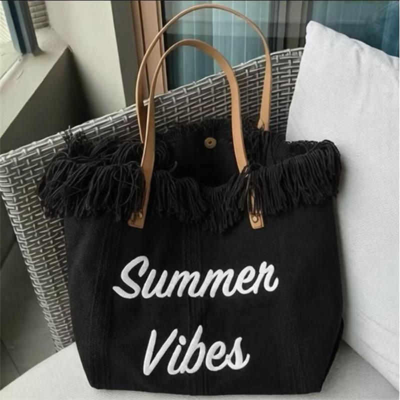 Yogodlns Canvas Women Handbags Large Tote Beach Shopping Bags Underarm Shoulder Bag For Female Casual Top-Handle Bags