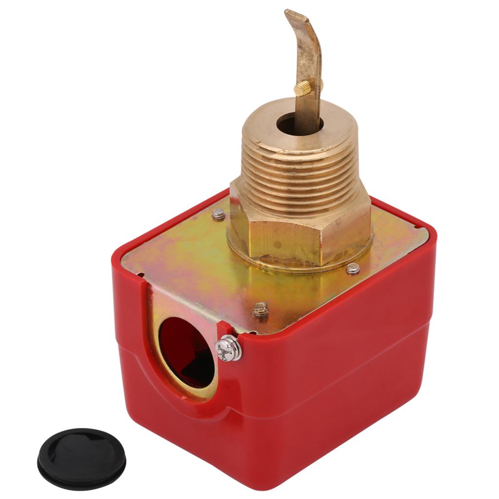 1pc AC250V 10Bar Brass Water Flow Switch Paddle Control NPT Thread Connection Red