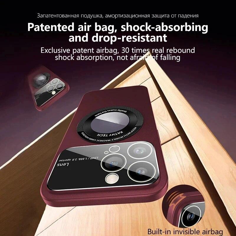 Fashion Matte For Magsafe Phone Case For iPhone 15 14 13 12 11 Pro Max Plus Magnetic Wireless Charge Camera Lens Protector Cover