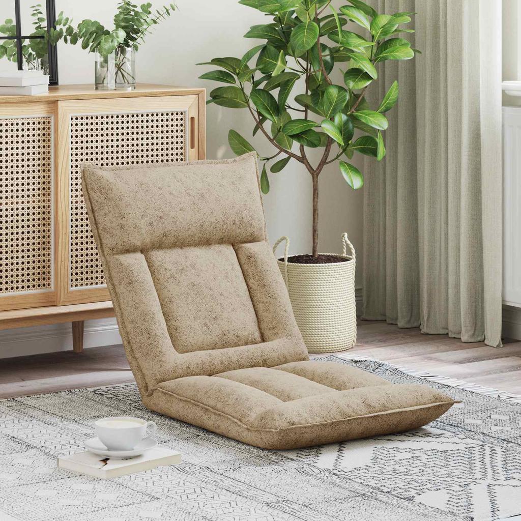 Adjustable Floor Chair Light Grey Fabric