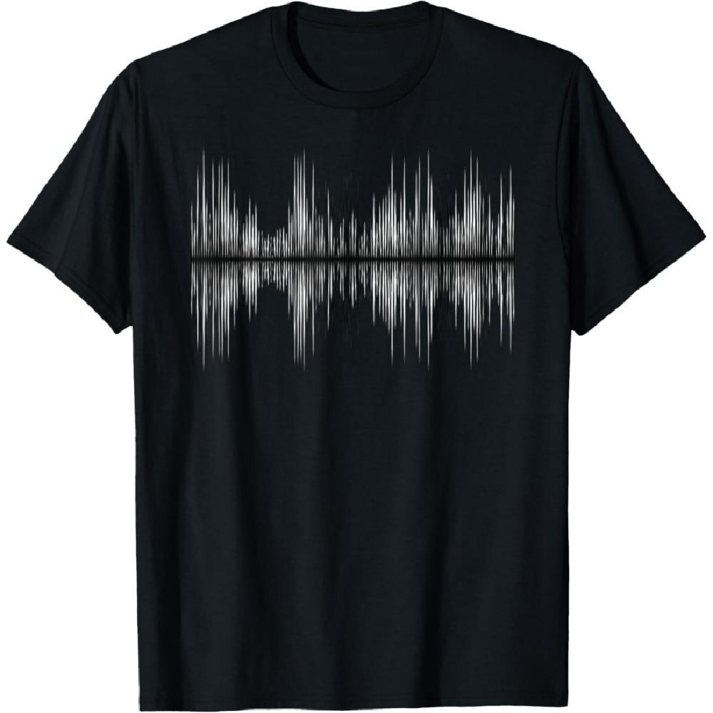 

Black and White Overlapping Sound Waves T-Shirt S
