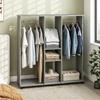 Open Clothing Rack, Mobile Open Garment Rack Storage Organizer with Multi-Compartments, Freestanding Clothing Display Rack