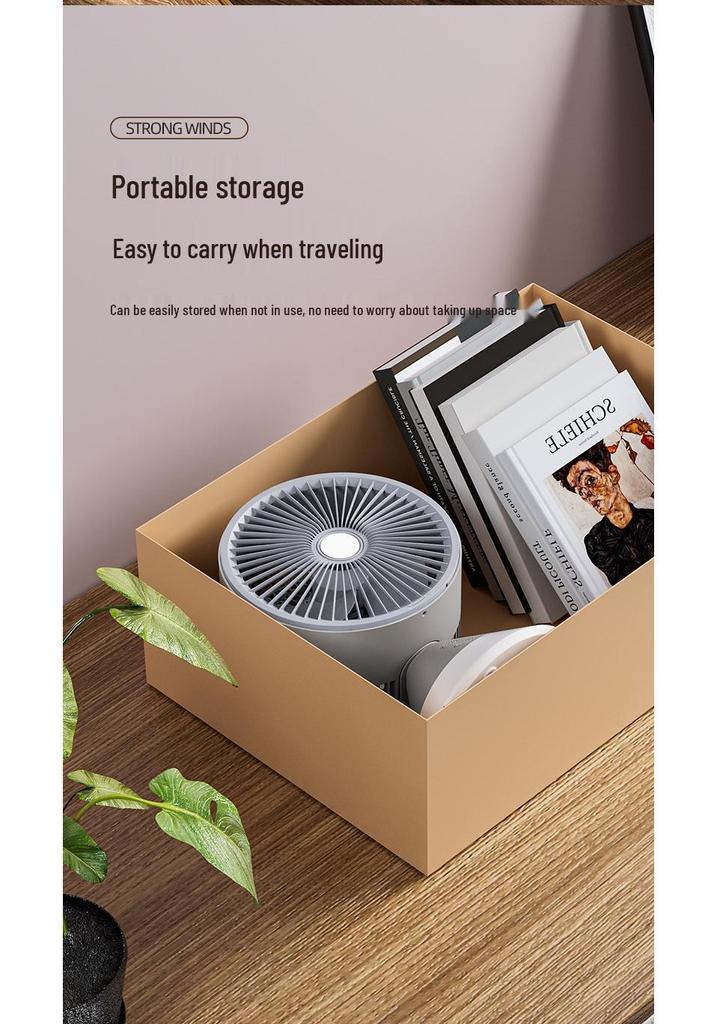 USB-Powered Desktop Fan with Auto-Oscillation & Night Light