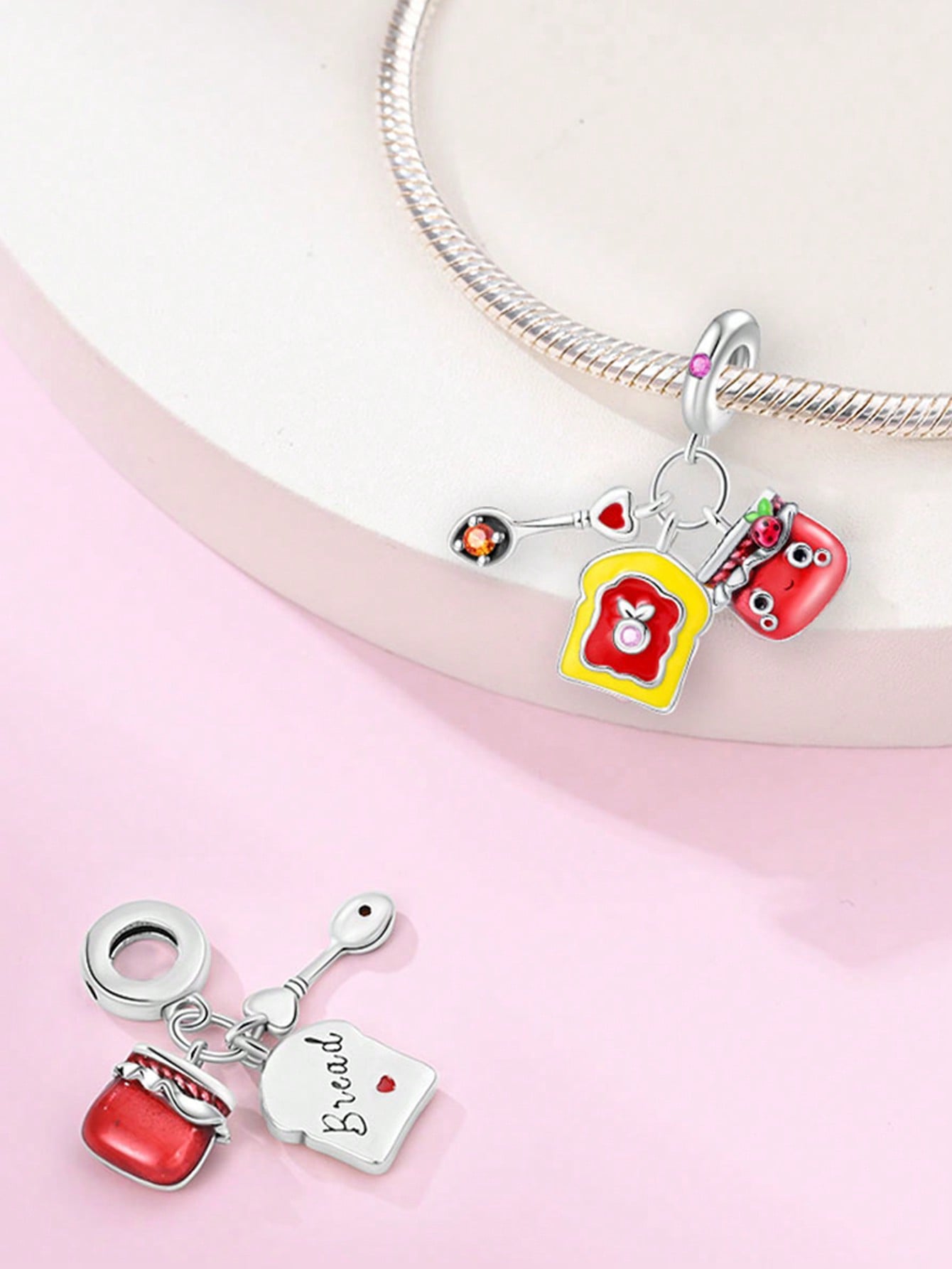 

Charm Bead Components Plata Coffee Strawberry Jam Cocoa Beans Bead Components Copper Metal Plated Compatible With Charm Bead Components Authentic