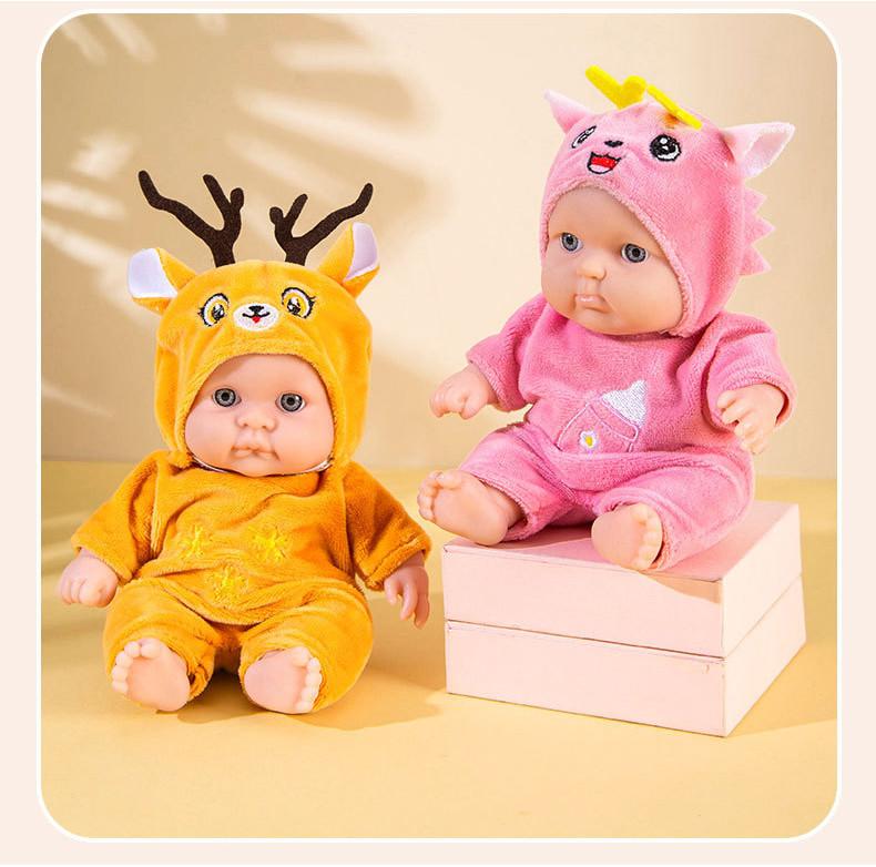 Adorable 8-inch Plush Reborn Doll Panda Realistic Baby Toy Birthday Gift For Girls