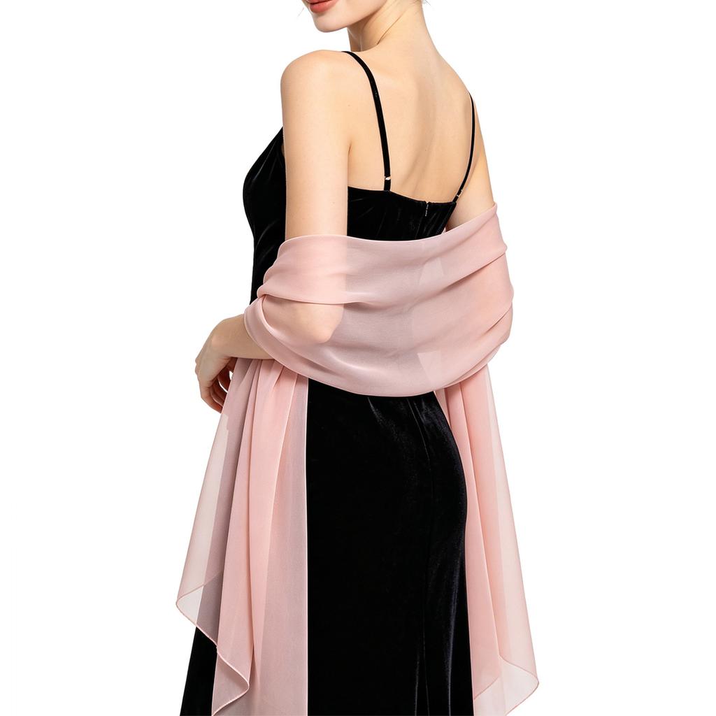 Elegante Sciarpa Leggera in Chiffon Trasparente Coprispalle da Sera per Donna Sciarpa Lunga Morbida per Matrimoni Eventi Formali Feste