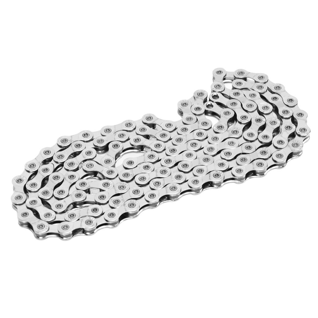 9 Speed Bicycle Chain Hollowed Carbon Steel Mountain Road Bike Chain Replacement for Outdoor Cycling Silver