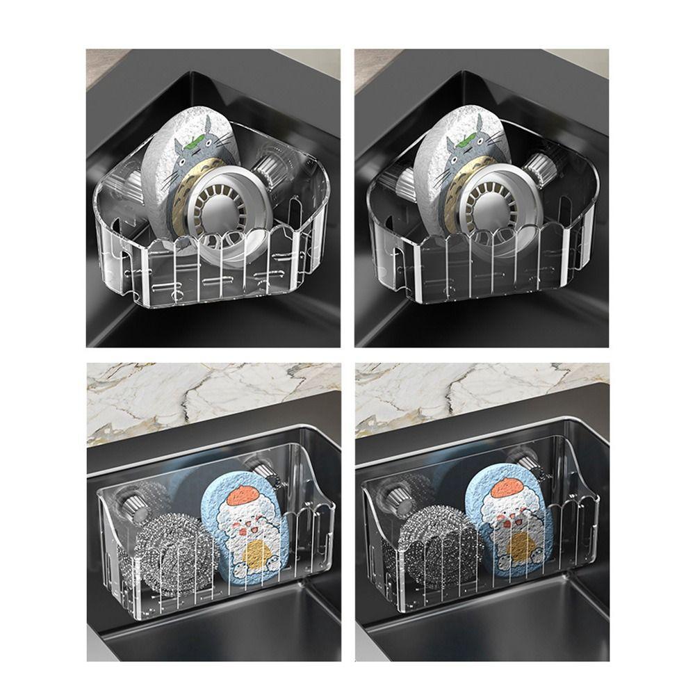 Strainer Suction Cup Sink Rack Plastics Multifunctional Kitchen Sponge Rack Household Reusable Filter Basket Kitchen Supplies
