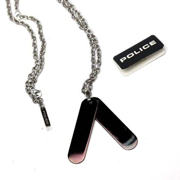 POLICE POLICE Necklace Plate Necklace Black x silver unisex 20544PSB02 Used