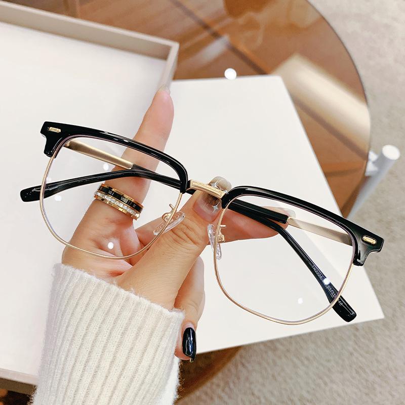 Tr2224 Eyebrow Half-Frame Glasses Men'S Models Can Be Equipped With Myopia Lenses Anti-Blue Light Literary Eye Frame Ruffian Handsome Tide