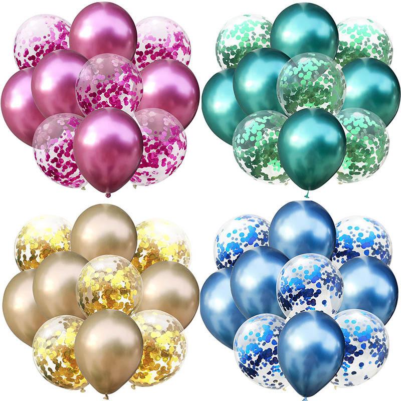 12 Inch Metal Sequined Balloon Set Birthday Party Valentine'S Day Decoration Wedding Supplies