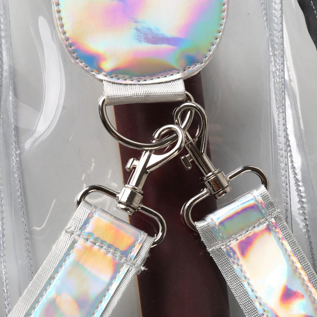 Transparent Acoustic Folk Guitar Case Shiny Straps Parts