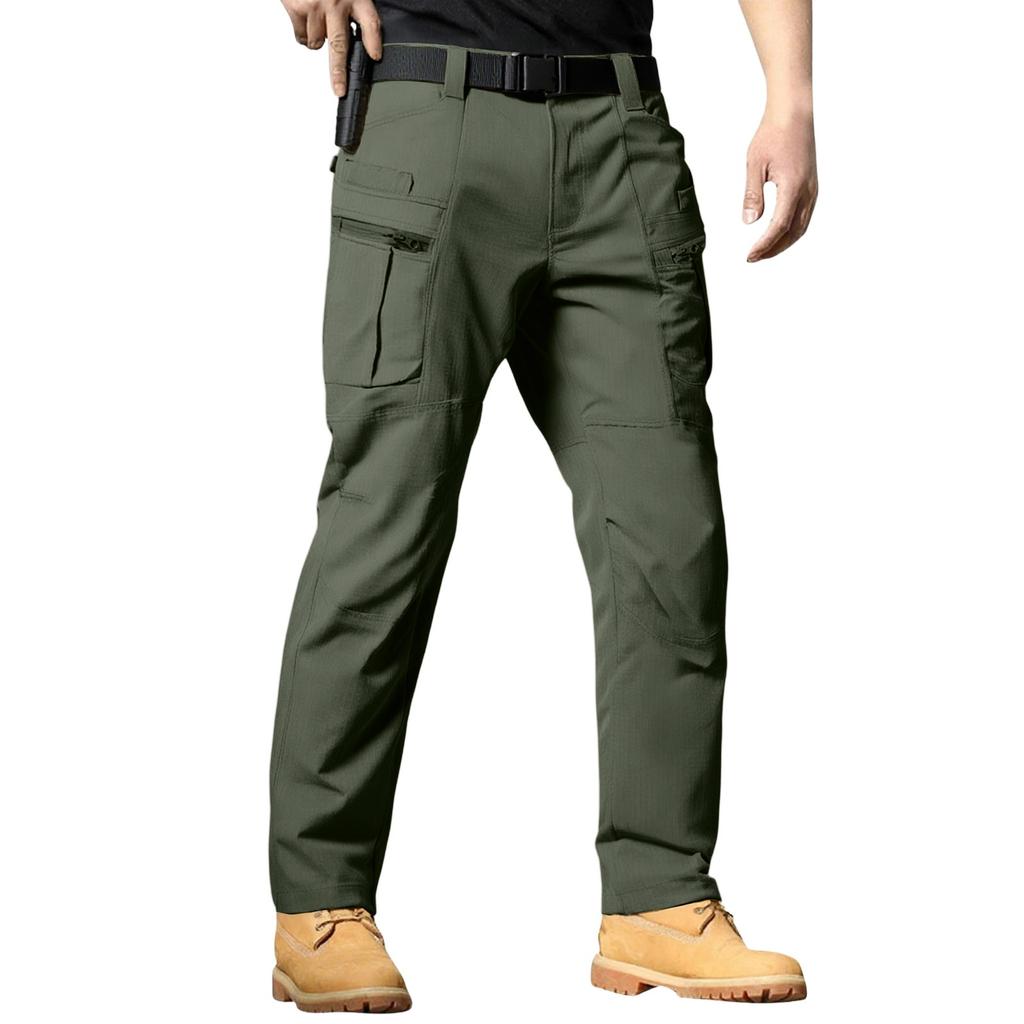 Men's  Work Pants Outdoor Work Fishing Camping Waterproof Wear-resistant Multi-Pocket Work Pants (Belt Not Included)
