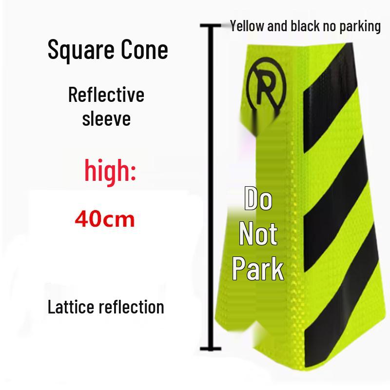 Luminous Yellow Black Traffic Cone Cover - No Parking
