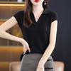Women's POLO Collar Short Sleeved Knitted T-shirt Loose Top Summer New T-shirt Pullover