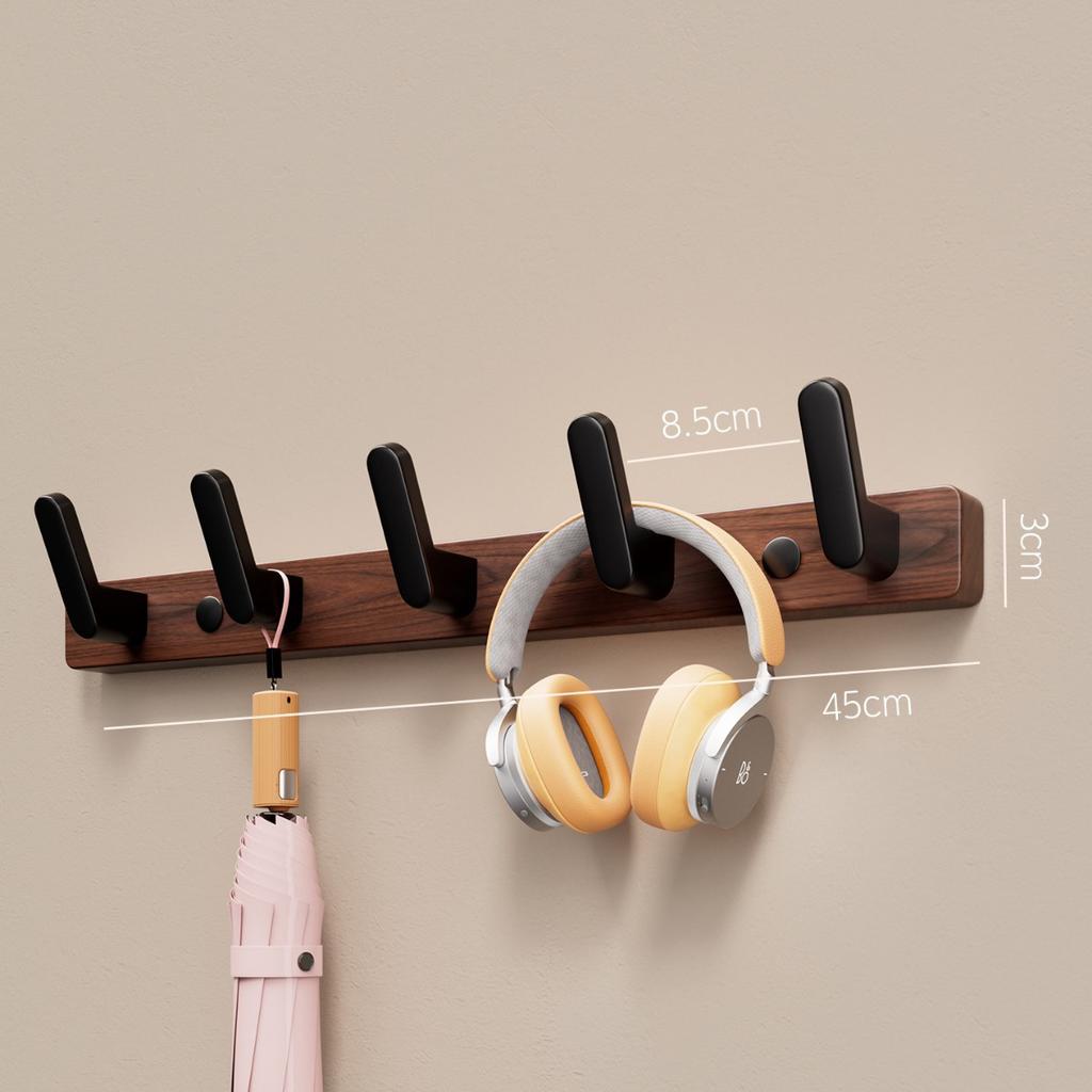 Walnut Beech Hook, No Punching in The Fitting Room, Hanger Behind The Door, Wall Hanging in The Entrance, Clothes Hat Hanger