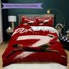 LFC Lourosa 3Pcs Bedding Set Black Yellow Vertical Stripe Lion Badge Print Duvet Cover 2 Pillowcases Football Fan Bedding