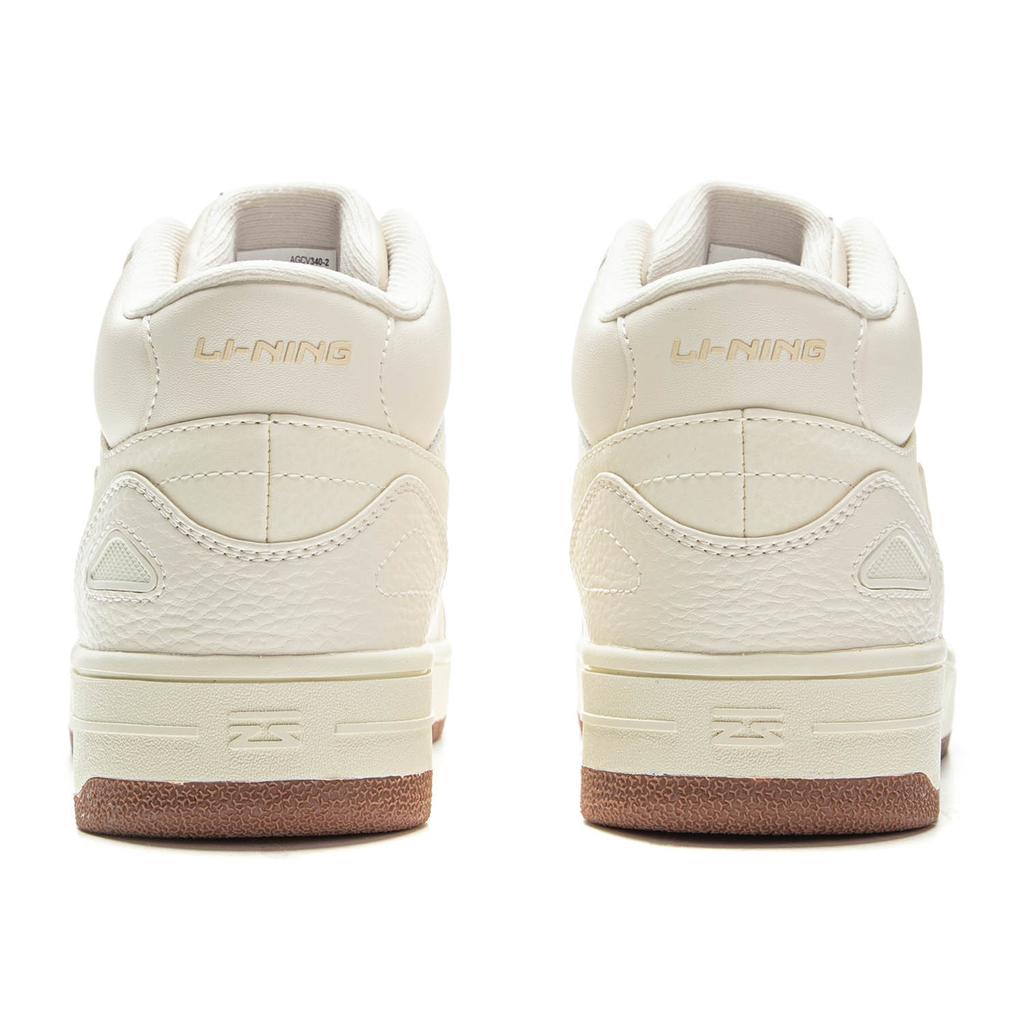 Li Ning Tianji HI Slip Resistant Cushioning Abrasion Resistant Mid Top Skateboard Shoes Women's Mother Of Pearl White AGCV340-2
