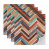 CoCud Dollhouse Flooring, 3.94" Square, PU Self-Adhesive Wood Grain Flooring for Miniature Dollhouses, Peel and Stick (Colorful) - (Use: Dollhouse