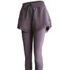 Breathable Sweat-Absorbent Faux Two-Piece Fitness Leggings for Yoga and Running