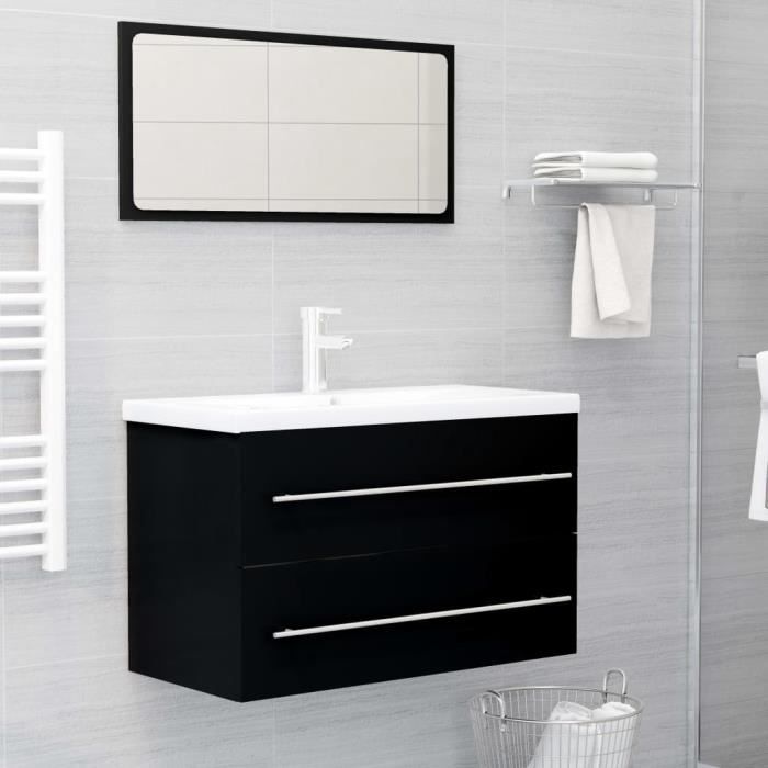 VidaXL Sink Cabinet Black 80x38.5x48 Cm Chipboard