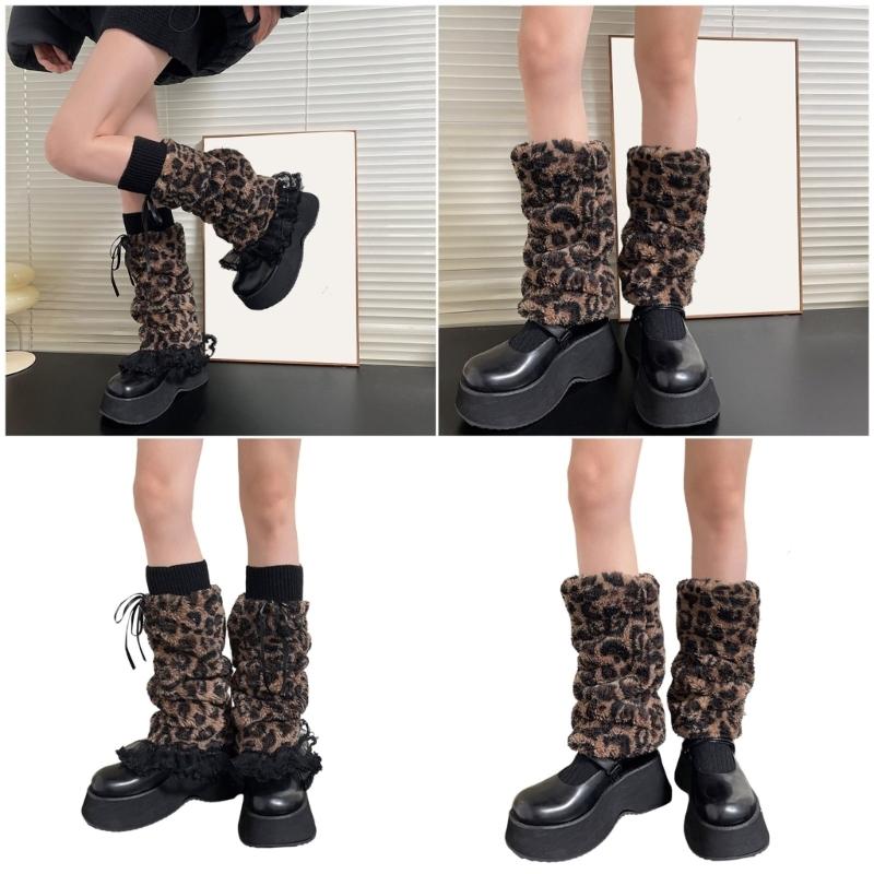 Womens Furry Party Costume Warm Faux Furs Fuzzy Long Boot Shoes Cuffs Cover Leg Warmers/Boot Sleeves/Boot Covers