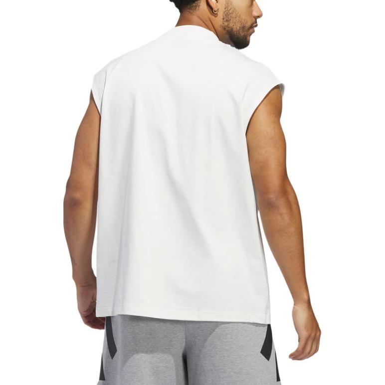 adidas Basketball Sleeveless T-shirt Asia Sizing 'White Red' Men's IW5648