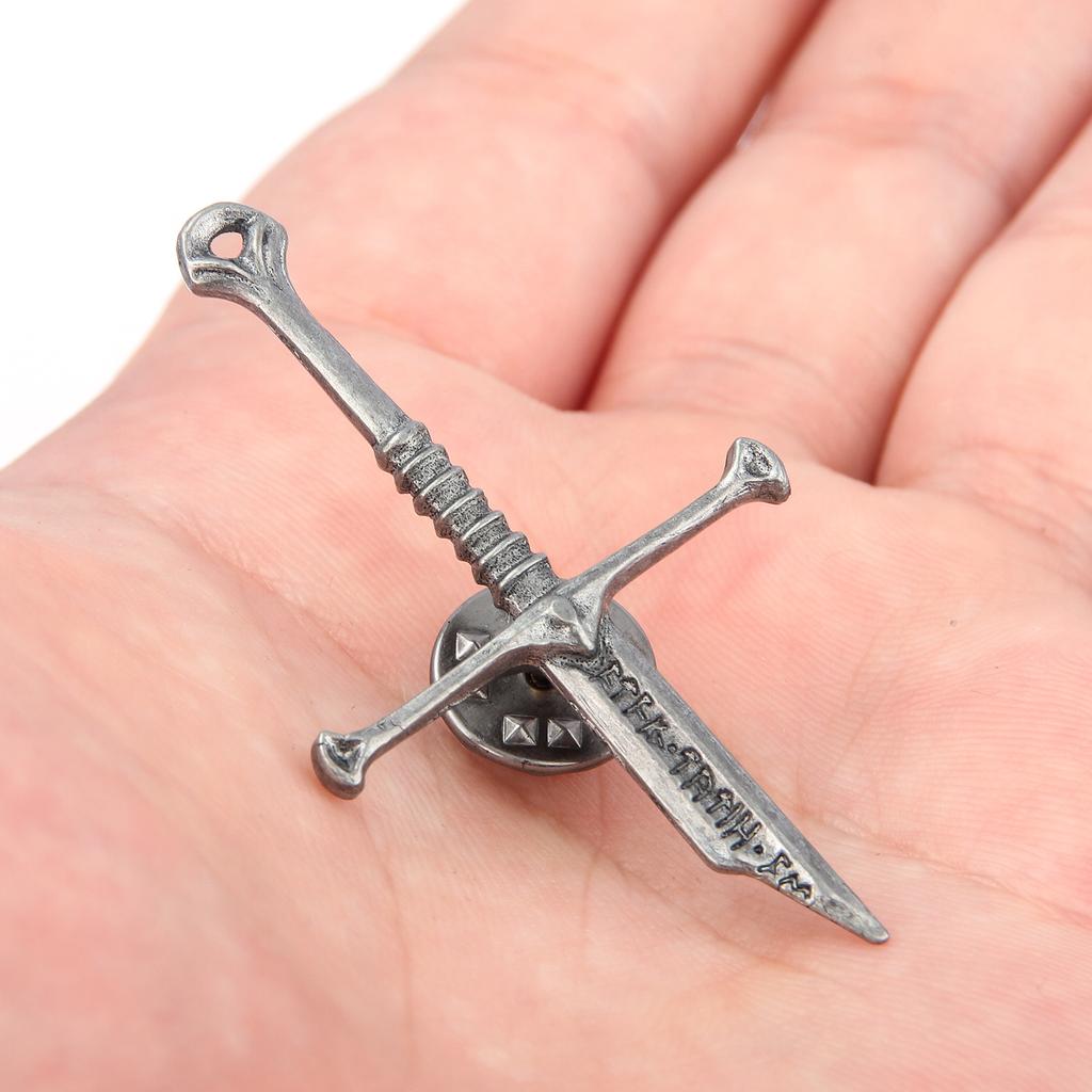 Broken Sword Shaped Brooch Badge, Unisex Personalized Retro Style Jewelry Accessory, Daily Dressing Decoration.