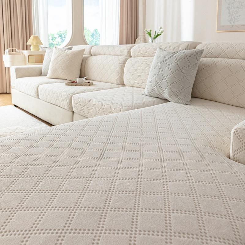 Komplettpaket-Kombination Sofasitzschoner Für Dreisitzer Mit Einer Chaiselongue Universelle Passform Sofakissen Schutzhülle Schoner Backrest-S 1pc